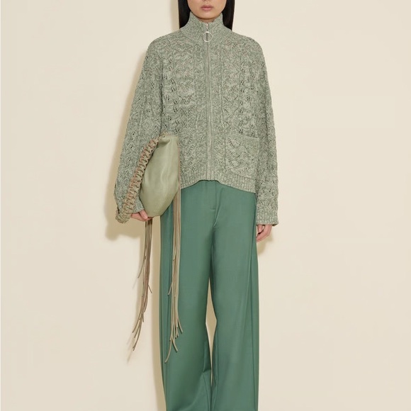 Holzweiler Cocoon Big Bag Green Fringe NWOT Anthropologie Boho - Picture 5 of 14